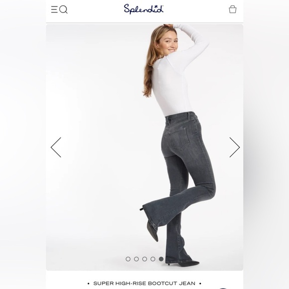 NWT Splendid Women's Super High-Rise Bootcut Jeans - Dark Grey - Picture 2 of 6